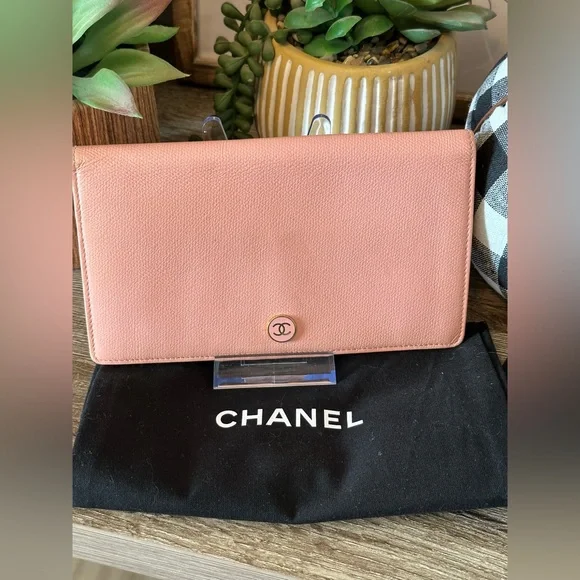 Chanel Coco Button Long Wallet Pink Gold Hardware - Picture 16 of 16
